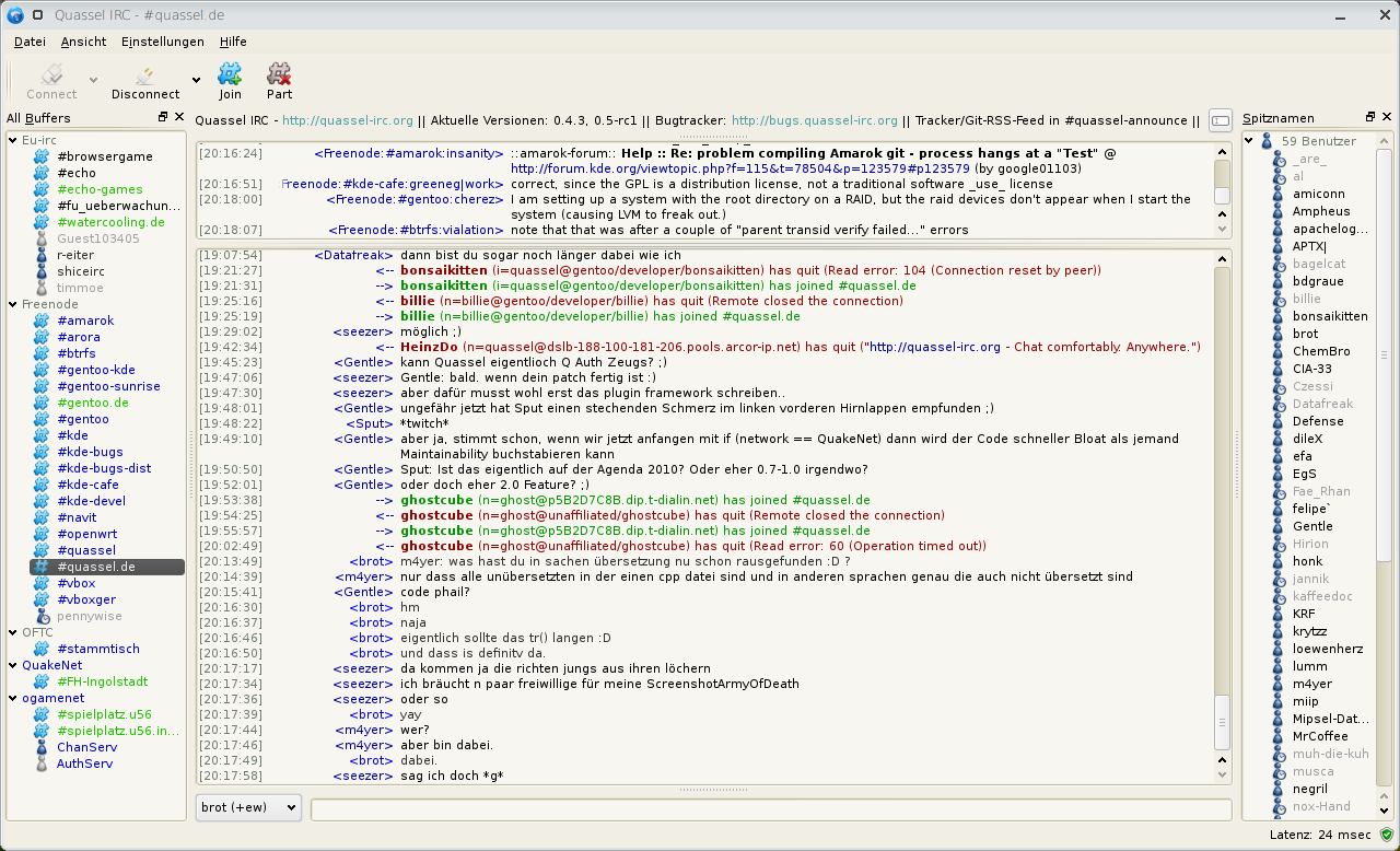 screenshot of brots quassel